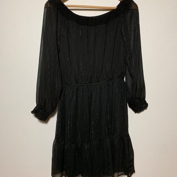 Black Off the Shoulder Cocktail Dress - Picture 2 of 5